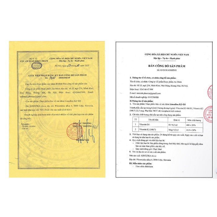 LineaBon K2 D3 bổ sung K2 D3 cho bé giúp hấp thu canxi, bổ sung canxi cho trẻ, quà tặng kèm cho mẹ và bé