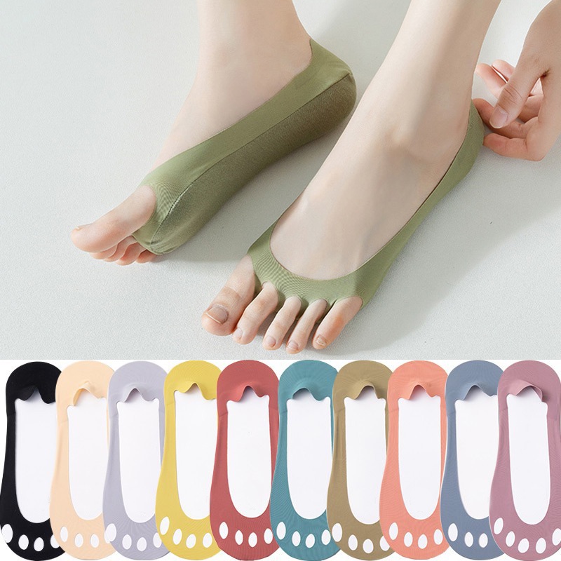 Ultra Vớ Thuyền Siêu Mỏng Năm Ngón Màu Sáng Cho Nữ