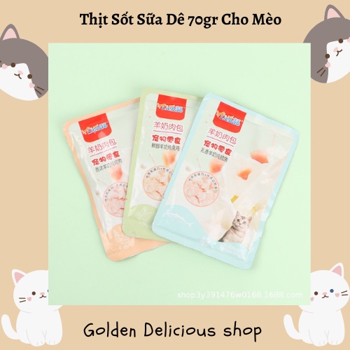 Thịt Pate Kèm Sốt Sữa Dê 70Gr Thơm Ngon - Thích Hợp Cho Mèo Con Ăn Dặm - Mèo Mẹ Mới Sinh - Mèo Bị Ốm Cần Chăm Sóc
