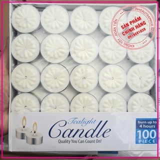Combo 2 hộp 100 viên nến tealight cháy 4h không mùi không khói - nến xông tinh dầu