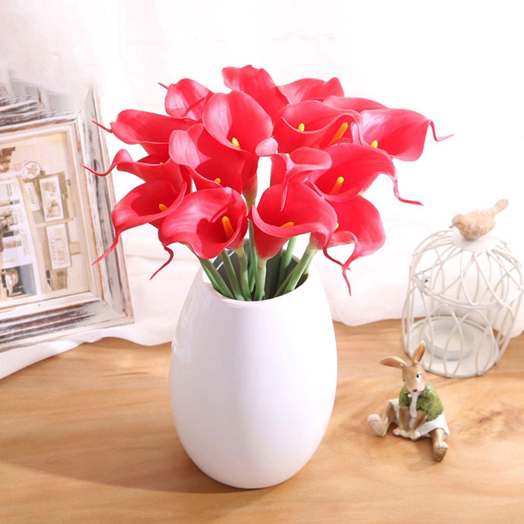 Elsworth Bó Hoa Calla Lilies Nhân Tạo Bằng Lụa Trang Trí Nhà Hàng / Tiệc Cưới DIY Thanh Lịch