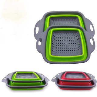 [Giảm Giá] Bộ 2 Rổ Xếp Gọn Vuông Cao Cấp