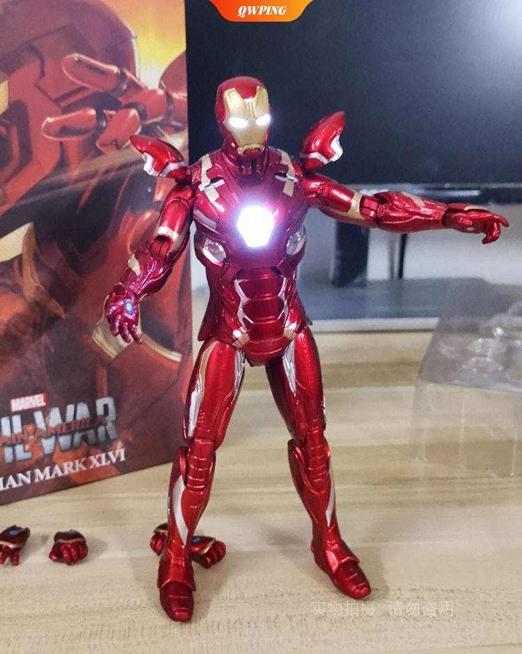 Marvel Mô Hình Nhân Vật Iron Man Mk46 Phát Sáng Độc Đáo