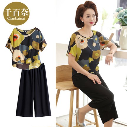 Bộ đồ trung niên cho Bà cho Mẹ chất liệu voan Hàn thoáng mát thấm hút mồ hôi - Vincent Shop