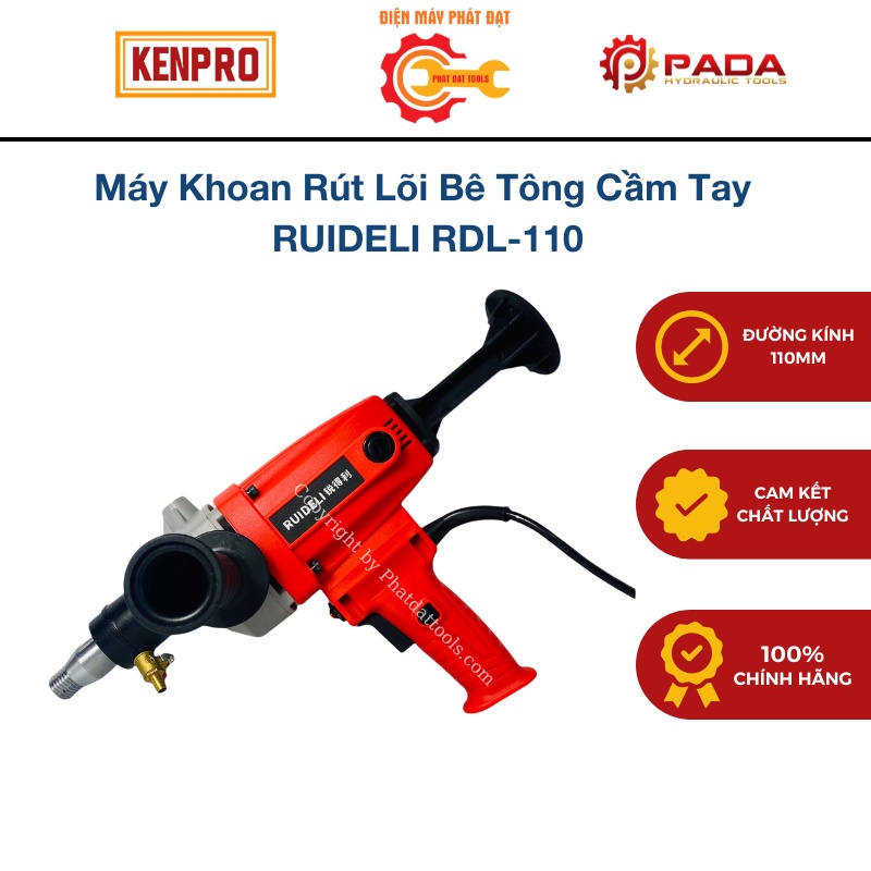 Máy Khoan Rút Lõi Bê Tông Cầm Tay RUIDELI RDL-110-Hàng Chính Hãng-Bảo Hành 6 Tháng