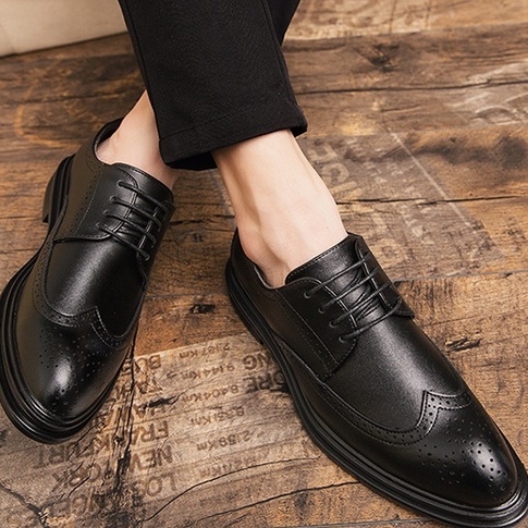 Giày Tây DECEMBER Wingtip Derby Brogues Da Bò Nguyên Tấm- DE3028