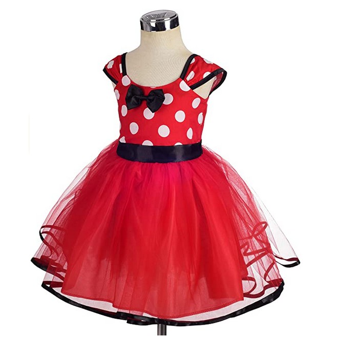 Váy công chúa Minnie màu đỏ hóa trang tiệc sinh nhật cho bé