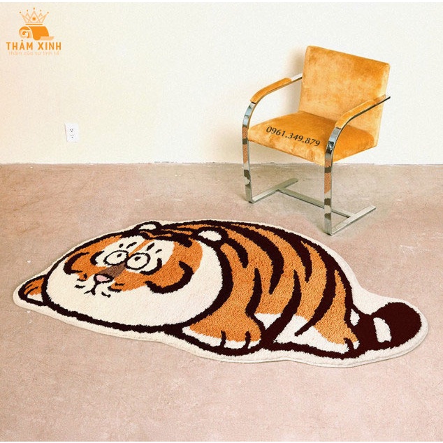Thảm Lau Chân/Trải Sàn Mềm Mịn, Chống Trượt Hình Chú Hổ Dễ Thương