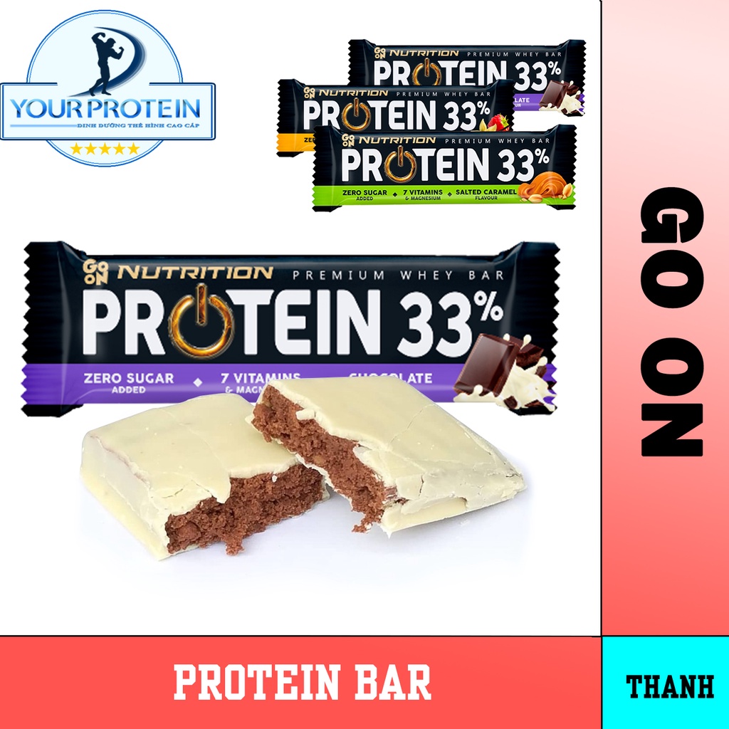 GO ON - BÁNH PROTEIN BAR 33% ĂN KIÊNG - NHẬP KHẨU CHÍNH HÃNG ( Lẻ 1 Thanh ) [ DATE 3-4-5/2022]