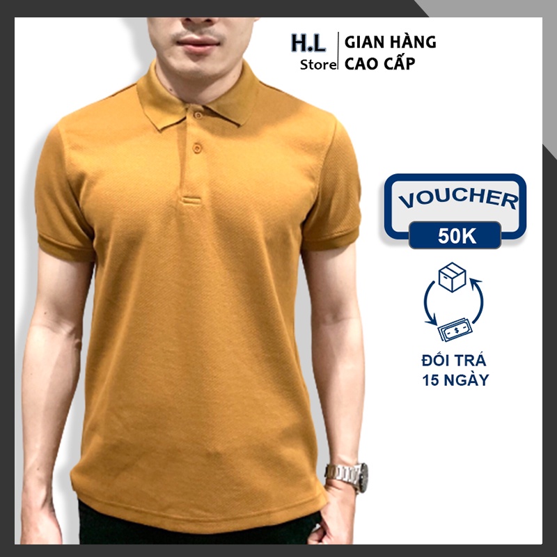Áo polo nam cao cấp tay lỡ trơn đẹp HL03
