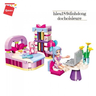 Bộ đồ chơi xếp hình Qman 4101-3 Phòng ngủ của Abby