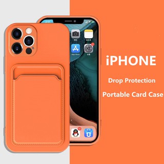 Ốp điện thoại TPU mềm có ngăn thẻ cho iPhone 12 11 Pro Max Mini XS Max X XR 6 7 8 Plus SE 2020