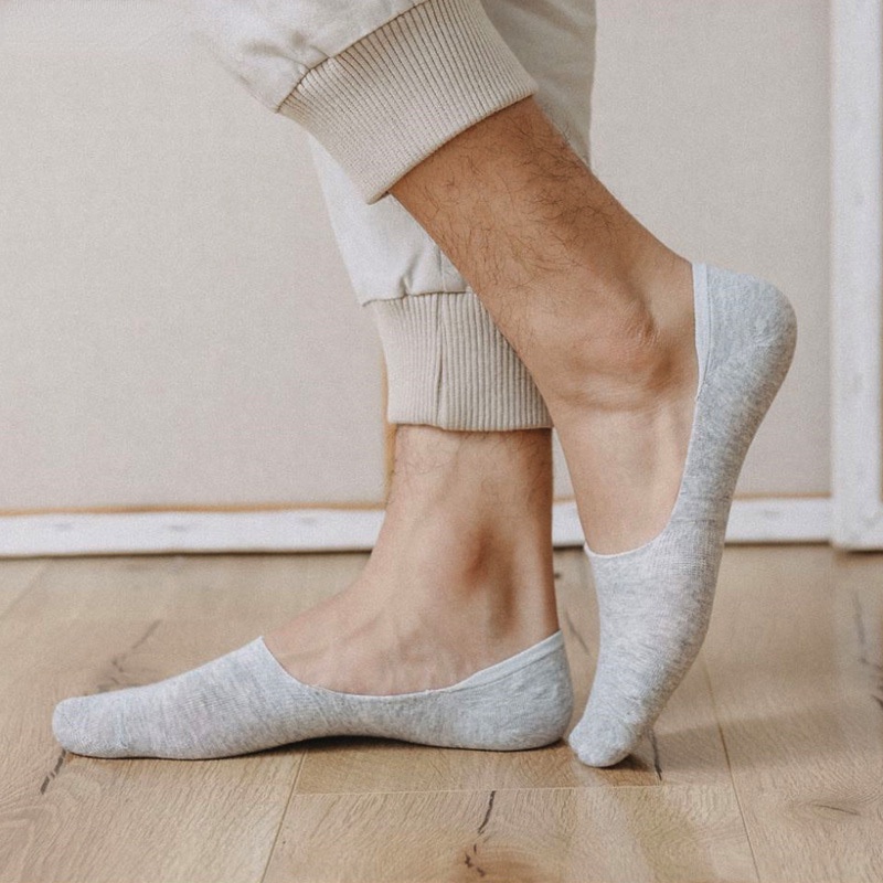 Vớ Cotton Cổ Thấp Chống Trượt Cho Nam