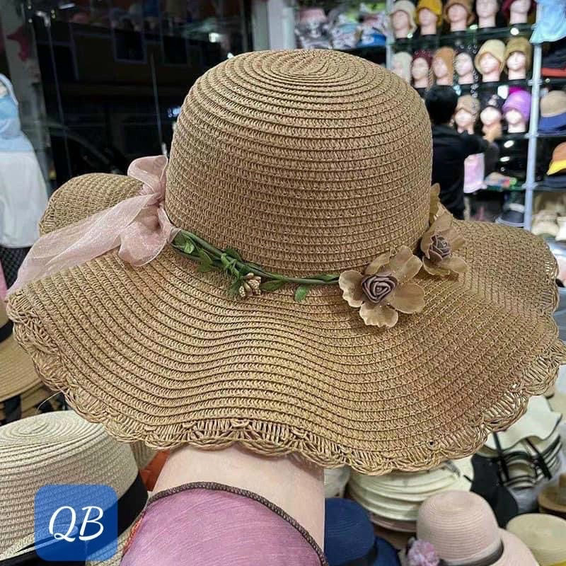 NÓN CÓI HOA ĐI BIỂN VÀNH SÓNG MŨ NỮ CHỐNG NẤNG VÀNH RỘNG