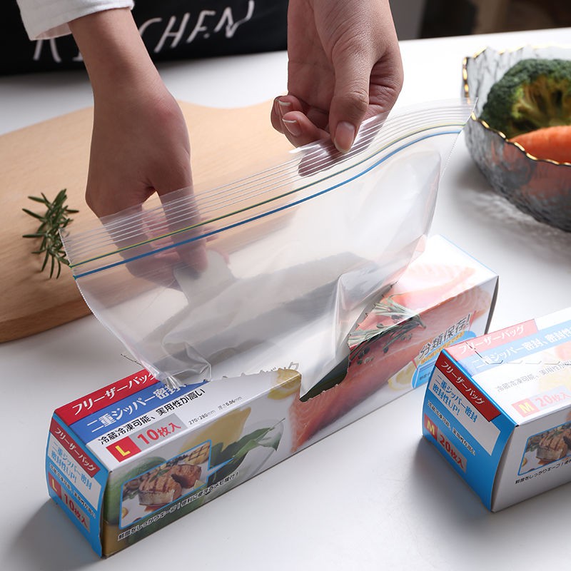 Túi giữ nhiệt dày kín nhập khẩu cho trái cây, rau củ, thực phẩm, túi ziplock bảo quản lạnh, túi trong suốt chống thấm để