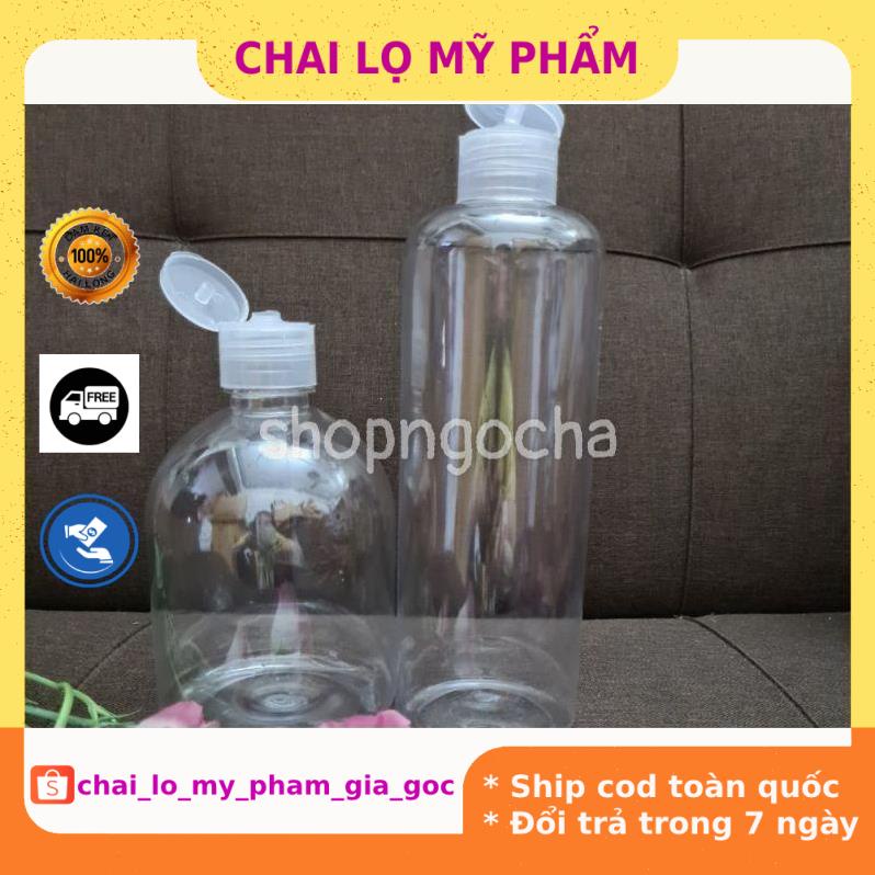 Chai Chiết Mĩ Phẩm ❤ GIÁ TỐT NHẤT ❤ Chai nhựa pet nắp bật 500ml chiết mỹ phẩm , phụ kiện du lịch