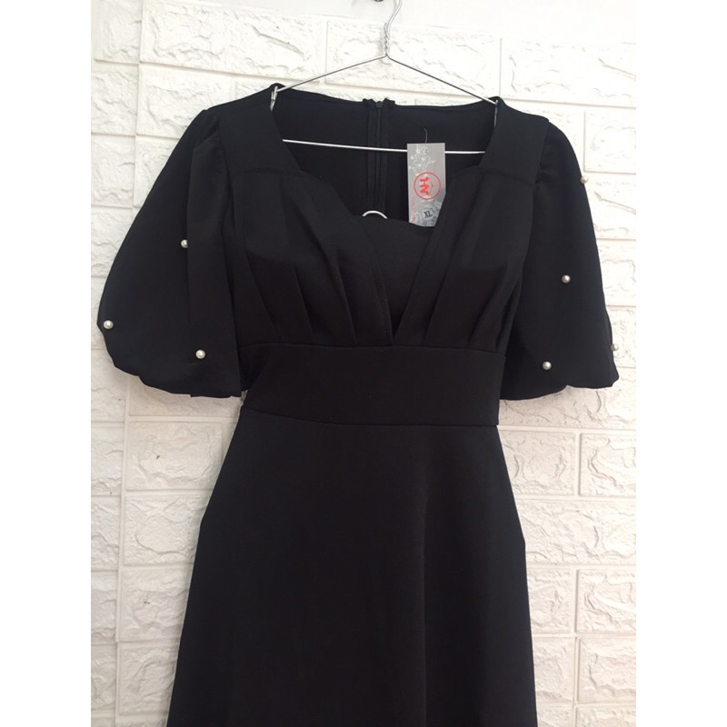 Đầm tiểu thư dáng xòe tay bồng đính ngọc size 50-72kg💕hàng y hình và video💕 | BigBuy360 - bigbuy360.vn