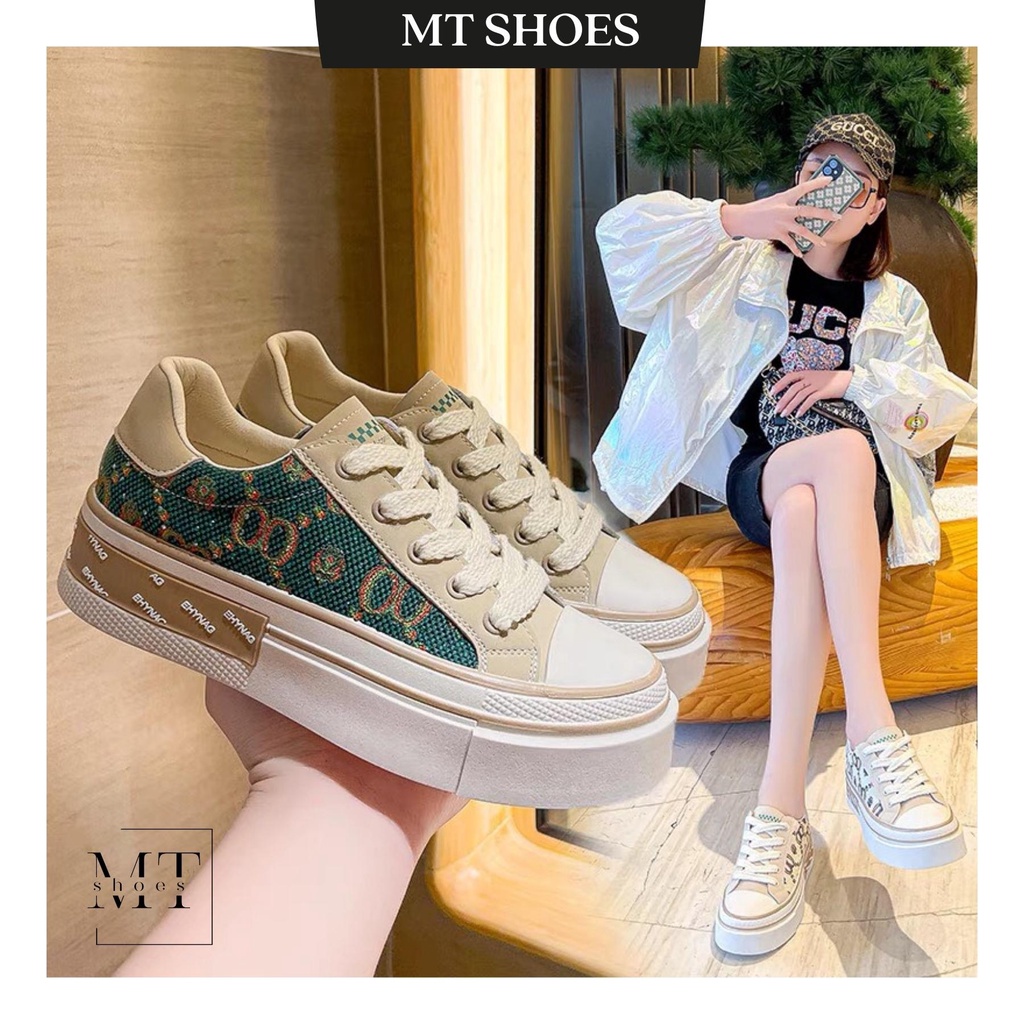 Giày sneaker nữ mix màu đế độn 2-3 cm hàng Quảng Châu cao cấp phong cách Ulzzang Hàn Quốc trẻ trung dành cho nữ
