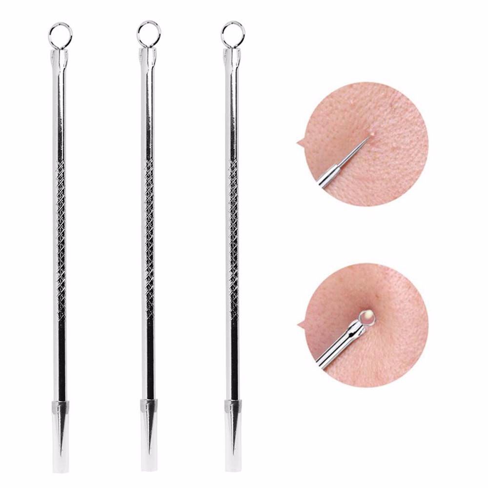 Que nặn mụn đầu đen chất liệu thép không gỉ chiều dài 12cm