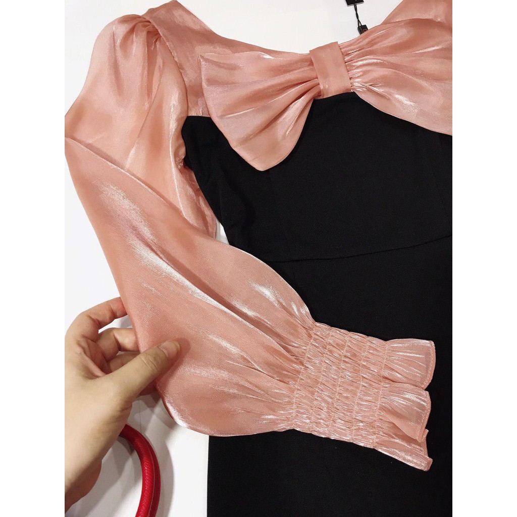 [ xả kho ] MiD Đầm đen dáng ôm dạ hội tay dài V1217 Mie Design kèm ảnh thật