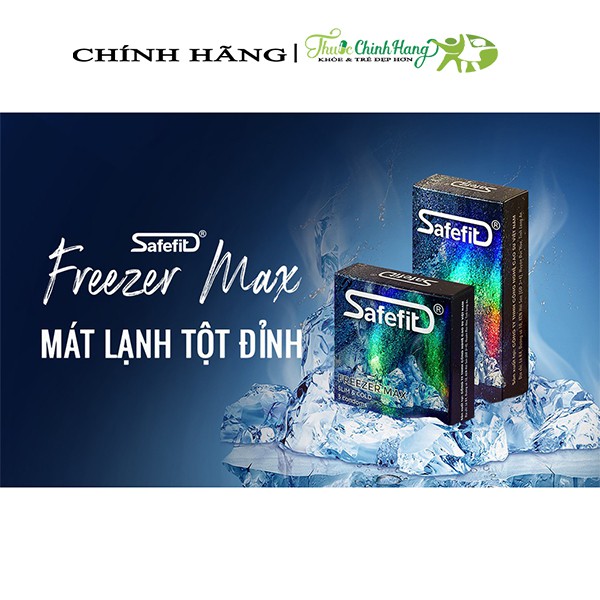 Bao Cao Su Safefit Freezer Max Siêu Mỏng Mát Lạnh Hộp 3 Chiếc [CAO CẤP- CHÍNH HÃNG]