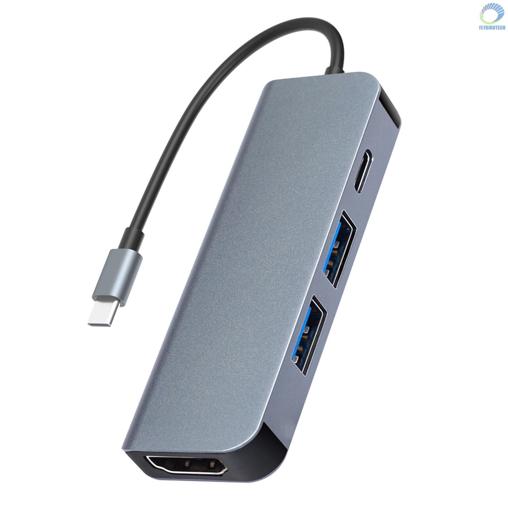 Bộ Hub Chia Nhiều Cổng Type C 4k Hd 4 Trong 1 Usb 3.0 Và Đầu Đọc Thẻ Nhớ Type C Cho Windows / Macos / Android / Ios /Linuxs