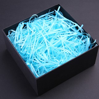 1kg giấy rơm, giấy sợi lót hộp quà, trang trí hộp quà tặng màu xanh dương - Winz.vn