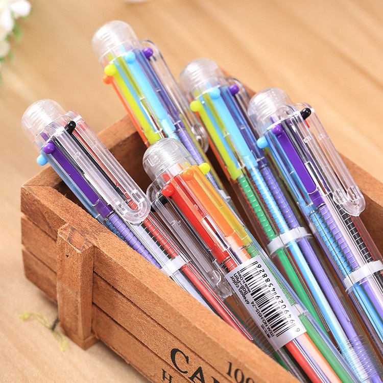 Bút bi 6 màu sắc xinh xắn hiện đại