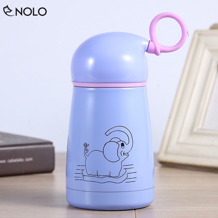 Bình Nước Chú Voi Dung Tích 300ml Ruột Inox 304 Chống Gỉ Sét Có Quai Xách