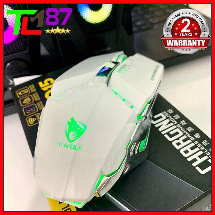 Chuột Gaming Không Dây Đèn LED 7 Màu RGB T-WOLF Q15 - Chuột Máy Vi Tính PC Laptop Mouse Chơi Game Bluetooth