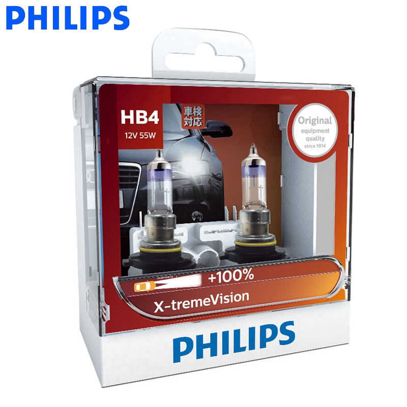 Philips X-treme Vision H1 H4 H7 H11 HB4 HB3 9005 9006 Đèn Pha Xe Bóng đèn Halogen 3350K Đèn Vàng