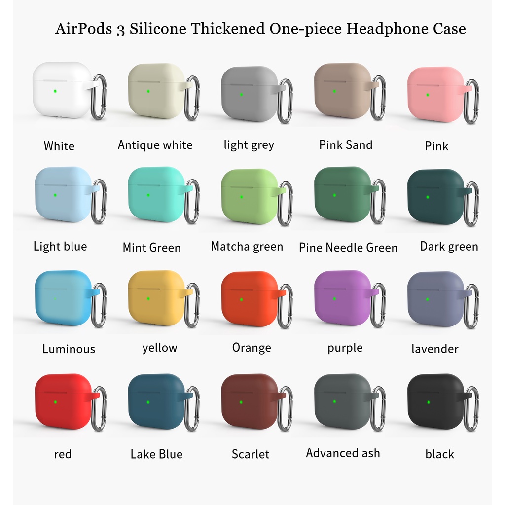 Vỏ Bảo Vệ Hộp Sạc Tai Nghe compatible AirPods 3Th Generation 2021 Apple compatible AirPods 3 3rd Bằng Silicon Màu Trơn