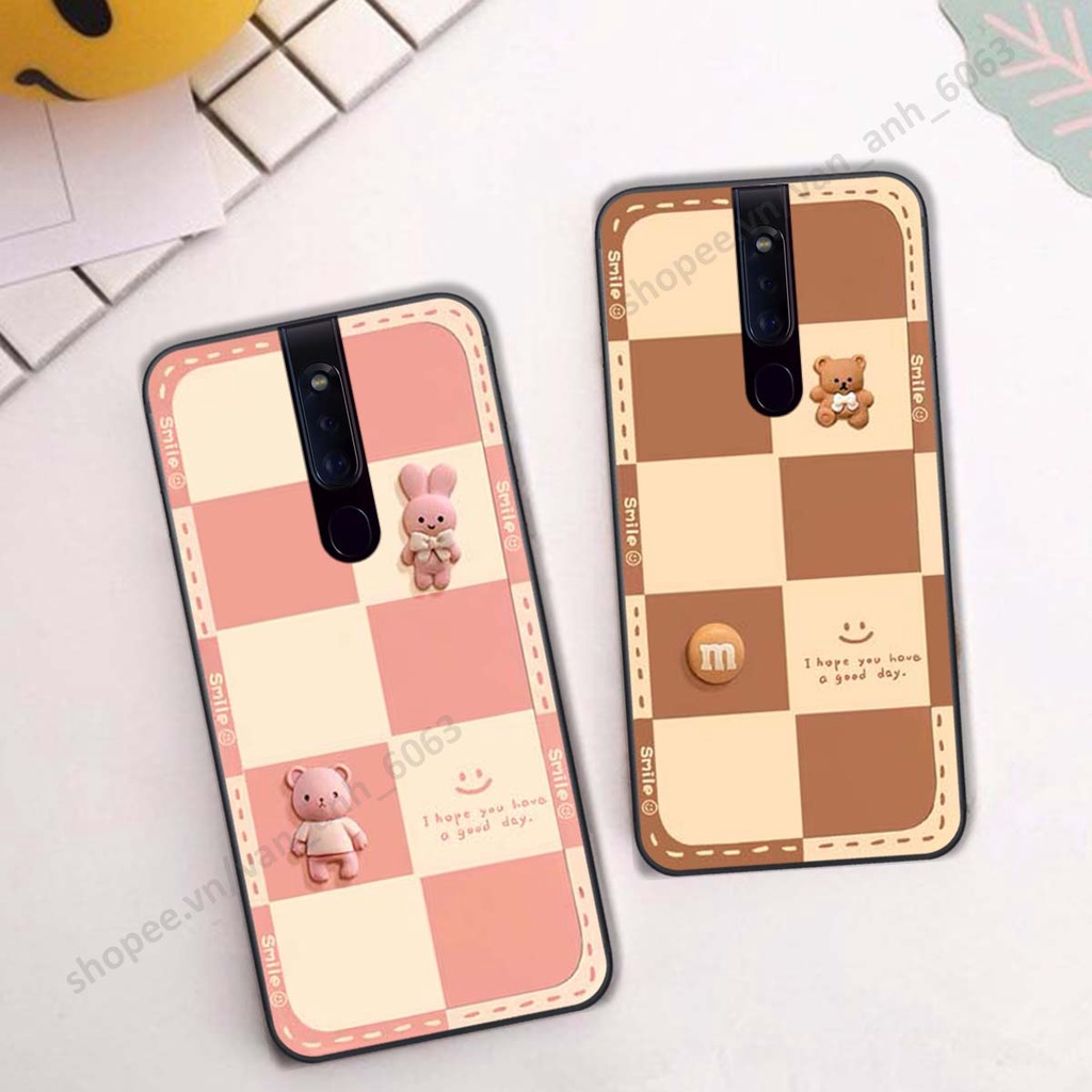 Ốp lưng Oppo F11 / F11 Pro hình 3D gấu, kẹo dễ thương siêu cute