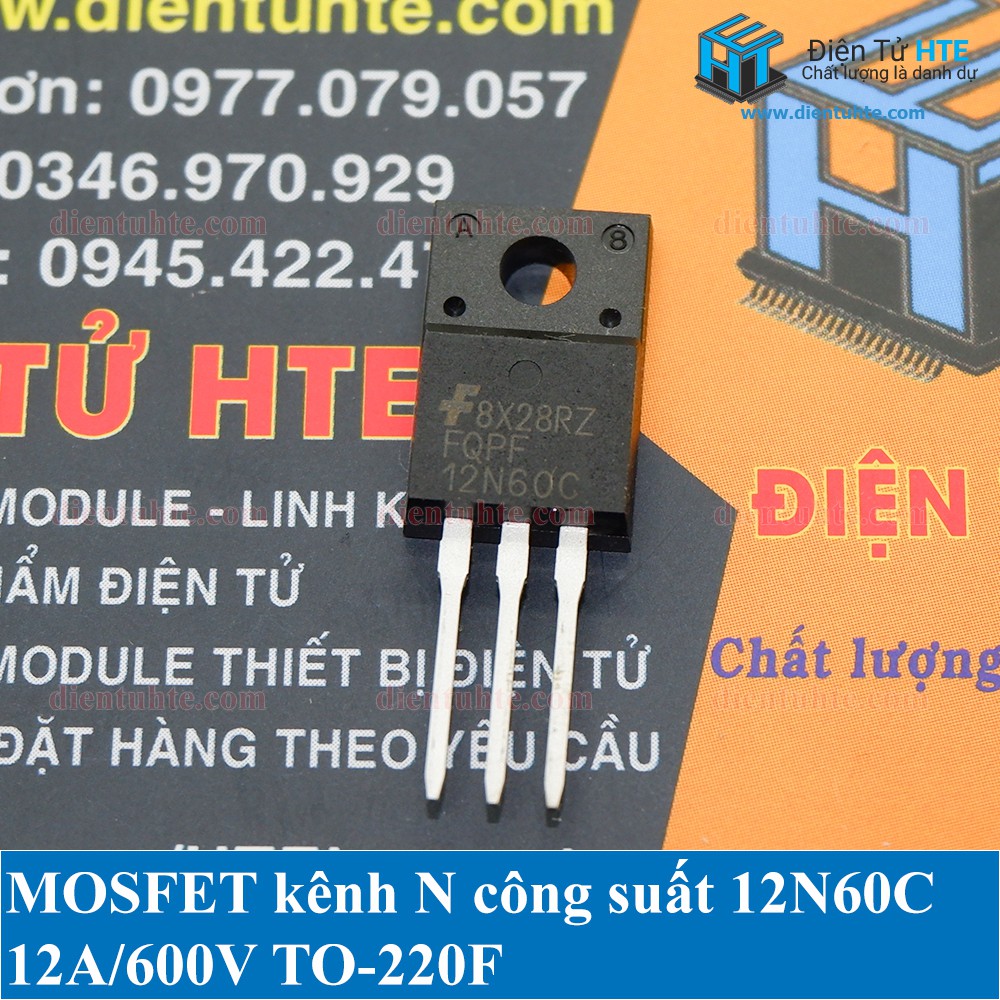 N-MOSFET công suất FQPF12N60C 12N60C 12N60 12A 600V chính hãng [HTE Quy Nhơn CN2]