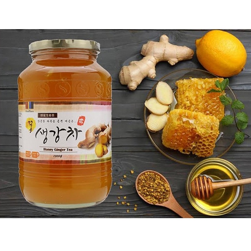 Mật Ong Gừng Honey Ginger Tea Masilraon Hàn Quốc, Lọ 1000g, Giúp Ngừa Ho, Làm Ấm Cơ Thể