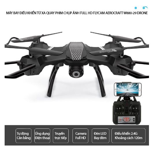Máy bay quay phim điều khiển từ xa có cam  W880-29 full HD 1080p Drone