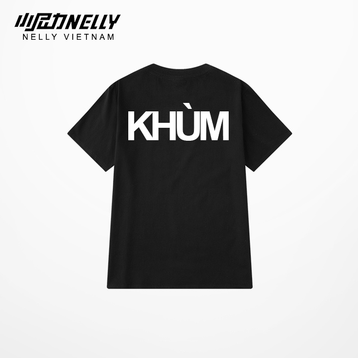 Áo thun đôi nam nữ NELLY đinn khùm form dáng rộng tay lỡ unisex