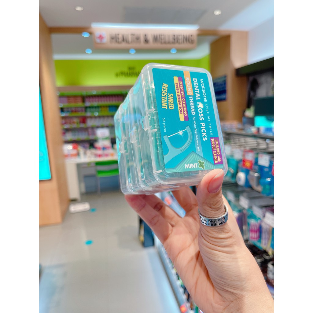 Set 50 cái Tăm Chỉ Nha Khoa Watsons màu [Trắng/Xanh/Đen] hàng nội địa Thái Lan