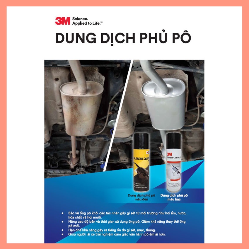 Chai Xịt Phủ bảo vệ Pô - Ống Xả 3M - Màu Bạc 250ml