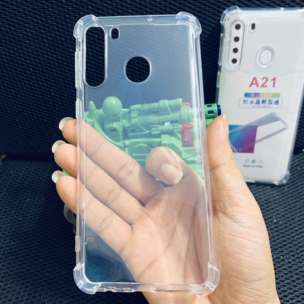 Ốp lưng chống sốc Samsung A21 loại dày cao cấp trong suốt bo 4 góc chống va đập