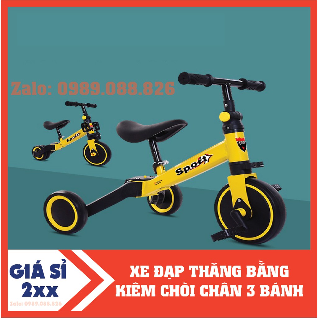 Xe đạp thăng bằng kiêm chòi chân 3in1 cho bé - Chính Hãng HAPPY BABY