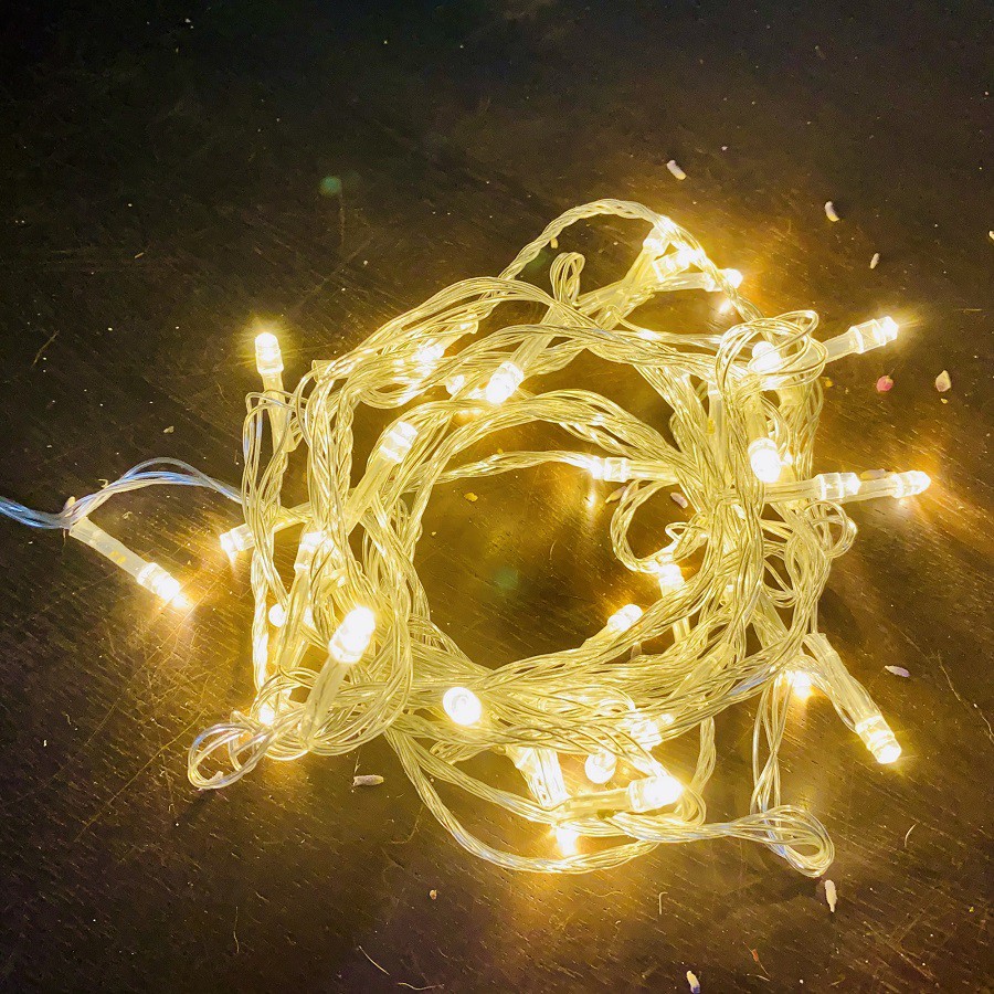 (Xài Điện) Dây Đèn Led Trang Trí 4 Mét 30 Bóng Đom Đóm Nhấp Nháy Fairylight Vàng Nắng Trang Trí Noel, Tết