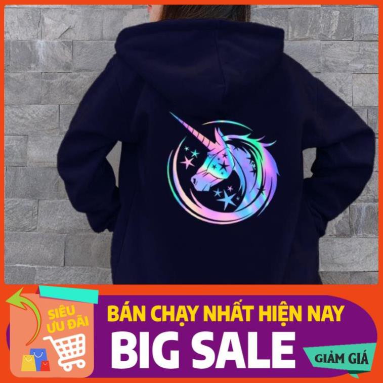 Áo Hoodie Phản Quang Unisex Form Body Hàn Quốc in hình Kỳ Lân PQ37KN Phong Cách Trẻ Trung Cá Tính