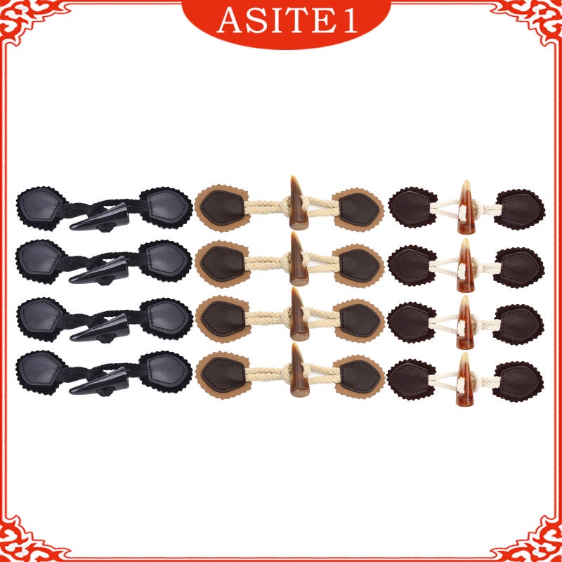 Set 4 Cặp Nút Cài May Áo Khoác / Áo Khoác Hình Chiếc Sừng DIY