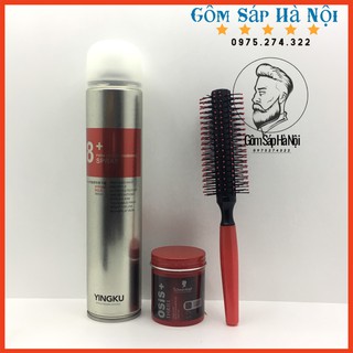 Gôm Xịt Phủ Cứng 8+ Spray+SÁP VUỐT TÓC OIS THRILL ( tặng lược )