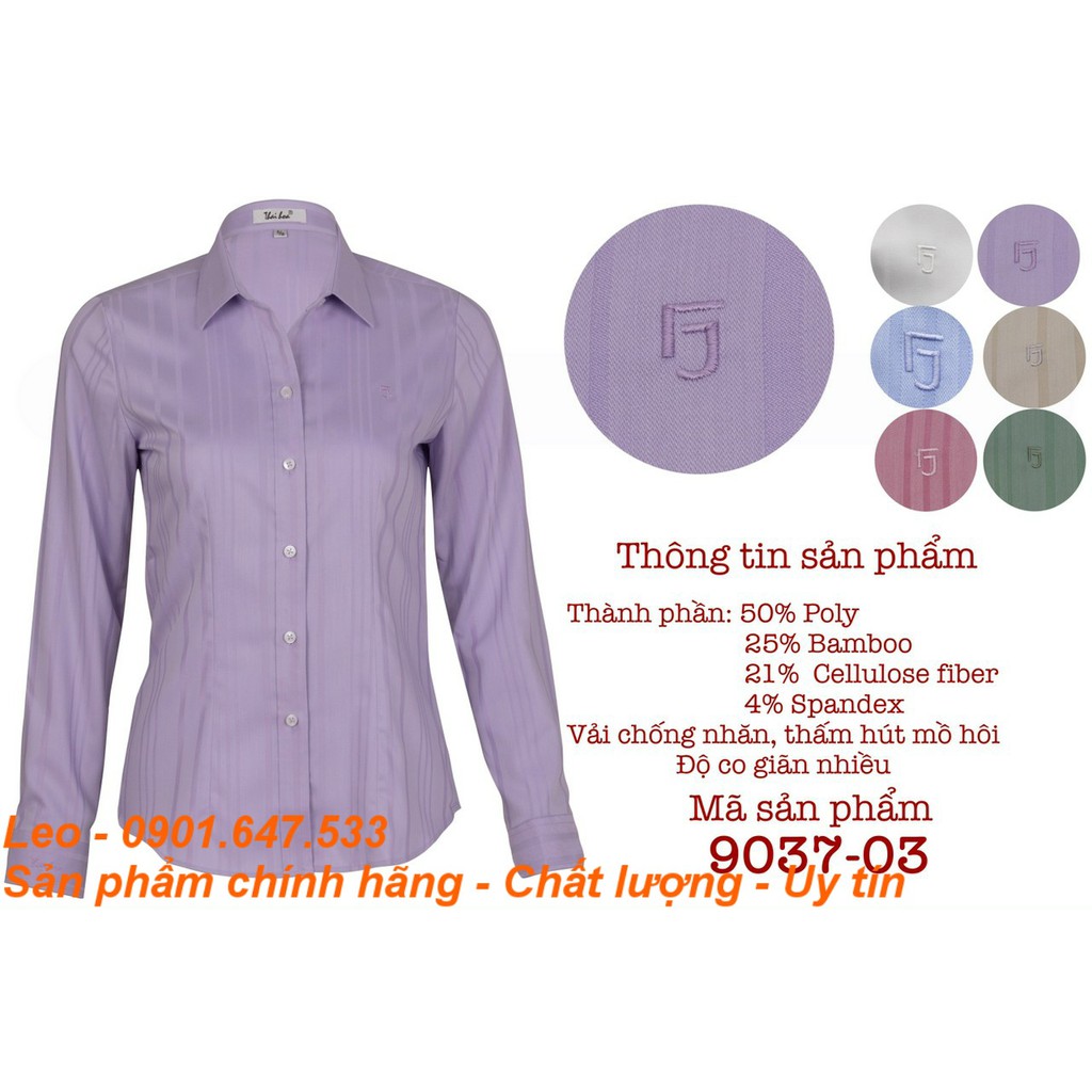 Áo sơ mi Thái Hòa cao cấp sợi tre màu tím nhạt 9020-03 và 9037-03