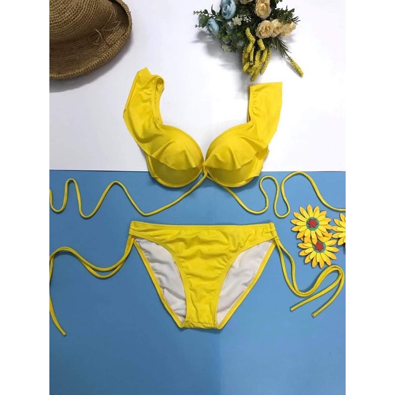 Bikini biển 2 mảnh ❤️ Siêu hót ❤️ Đồ bơi nữ áo cánh tiên có gọng, quần luồn dây