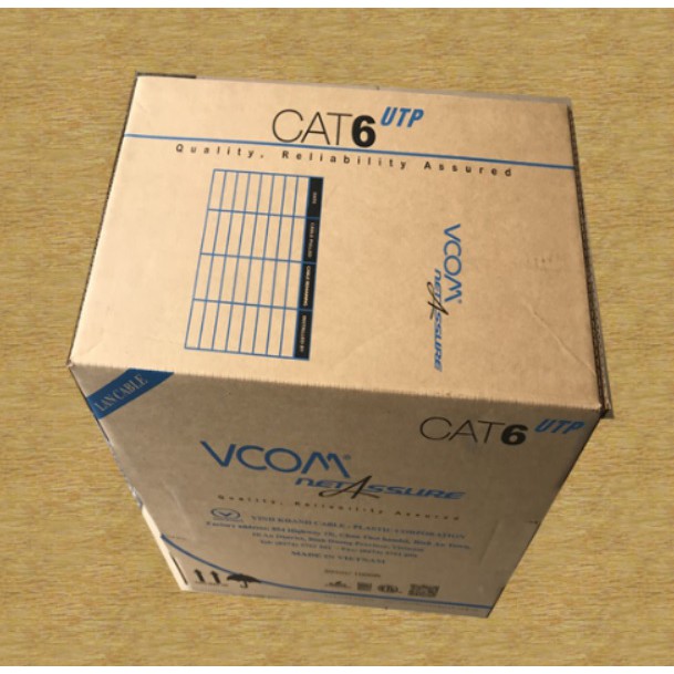 CÁP MẠNG VCOM CAT6 UTP VỎ PVC - THÙNG 305 MÉT