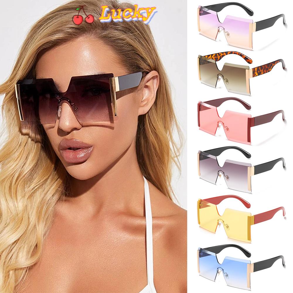 (Hàng Mới Về) Kính Mát Nữ Oversize Chống Tia Uv400 Không Gọng Màu Trong Suốt Thời Trang | BigBuy360 - bigbuy360.vn