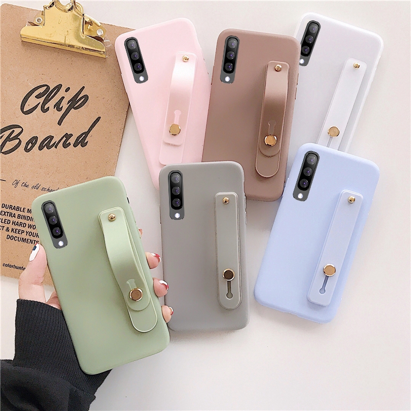 Wrist Strap Phone Holder Silicone Case Samsung Galaxy A51 S20 Plus A71 S20 Ultra Hand Band Stand Function High Quality Fashion Phone Cover